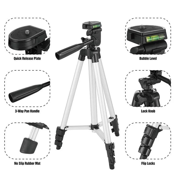 DSLR Flexible Extendable Travel Lightweight Tripod Stand