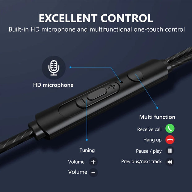 New 3.5mm Wired Headphones