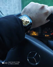 Forsining Men Mechanical Watches Automatic Self-Wind Golden Transparent Fashion Mesh Steel Wristwatch Skeleton Man Male Hot Hour