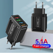 New Fast 4 USB Quick Charge
