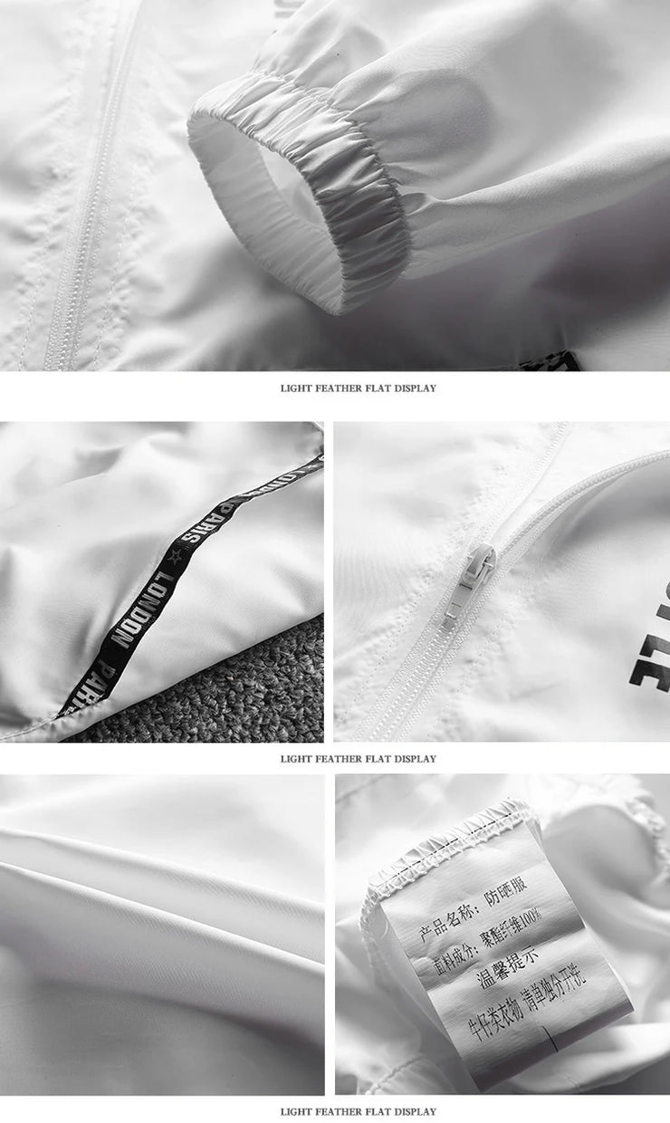 Men`s windbreaker summer Sun protection jacket outwear sports Cycling Thin  hooded coats men jaqueta masculina Brand clothing