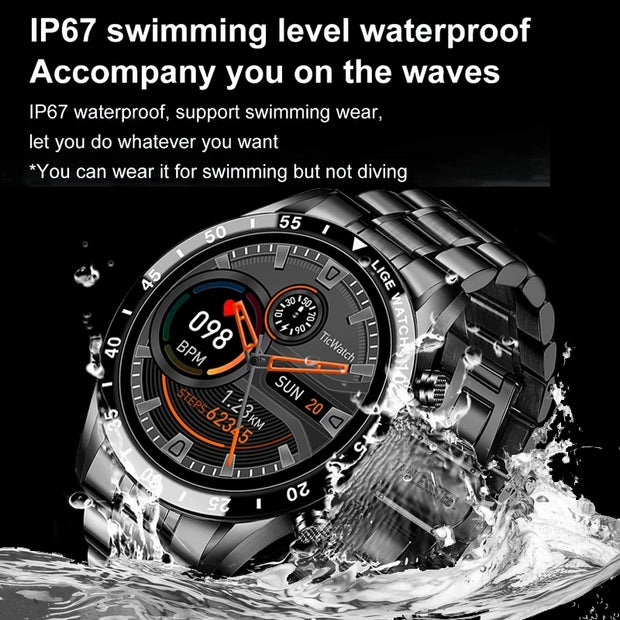 Men Bluetooth Call Steel Band Waterproof Sports Fitness Watch