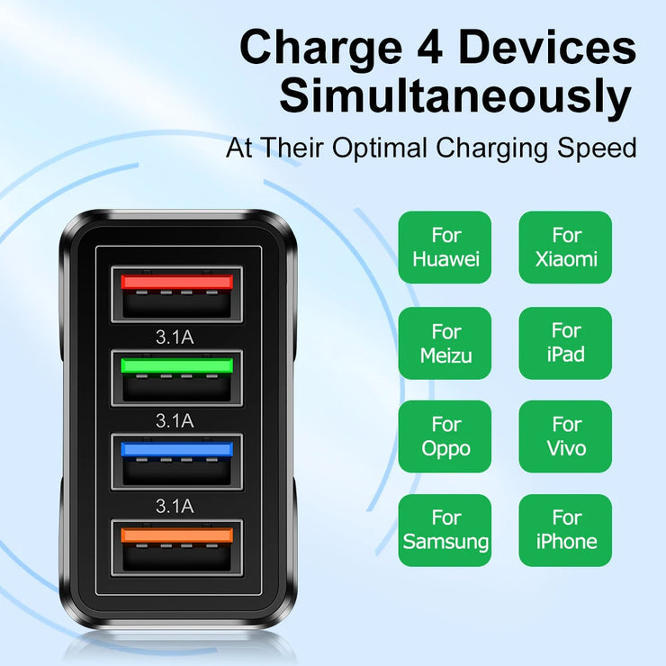 New Fast 4 USB Quick Charge