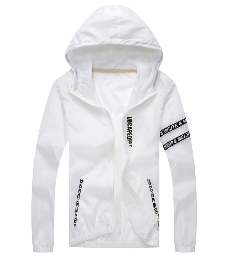 Men`s windbreaker summer Sun protection jacket outwear sports Cycling Thin  hooded coats men jaqueta masculina Brand clothing