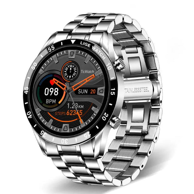 Men Bluetooth Call Steel Band Waterproof Sports Fitness Watch