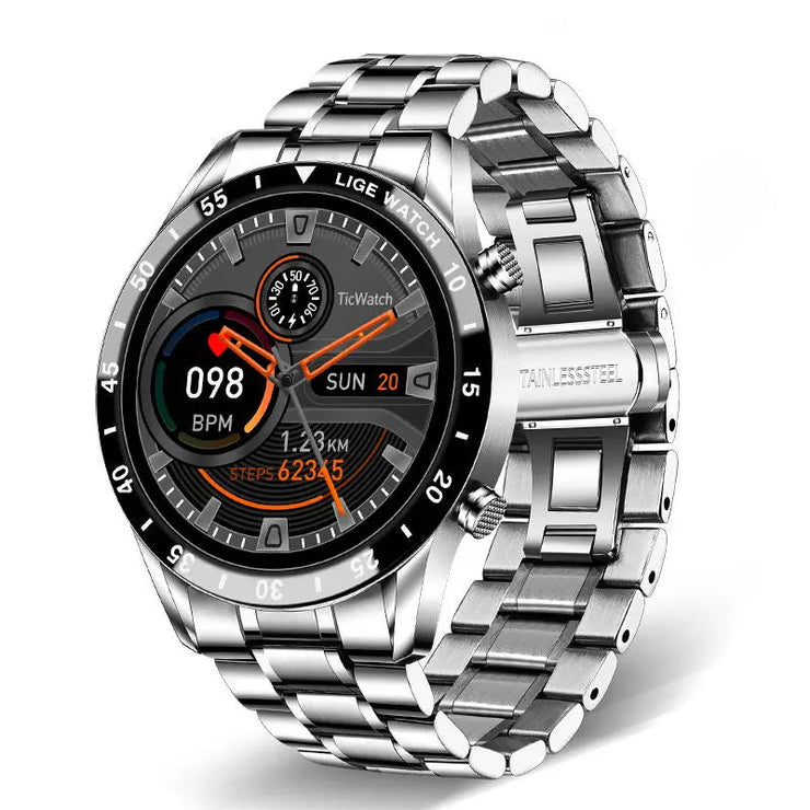 Men Bluetooth Call Steel Band Waterproof Sports Fitness Watch
