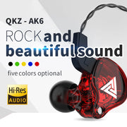 Original QKZ AK6 Copper Driver HiFi Wired Earphone