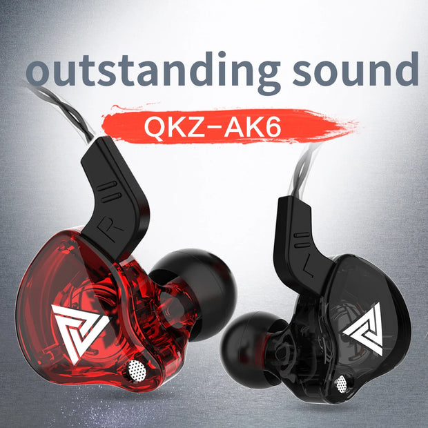 Original QKZ AK6 Copper Driver HiFi Wired Earphone