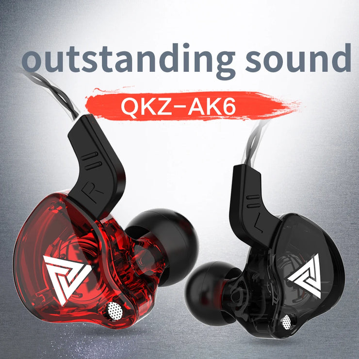 Original QKZ AK6 Copper Driver HiFi Wired Earphone