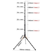 FT-190B Gold Led Light Tripod Stand