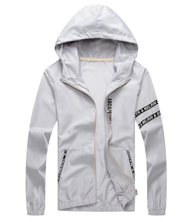 Men`s windbreaker summer Sun protection jacket outwear sports Cycling Thin  hooded coats men jaqueta masculina Brand clothing