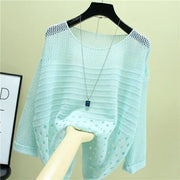 Spring and Summer New Ice Silk Knitted Vest Top Hollow Out Thin Bottoming Sling Streetwear Womens Clothing White Shirt 13686