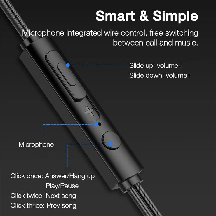 New 3.5mm Wired Headphones