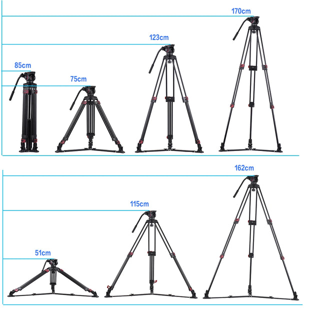 MTT609A Professional Photography 3 Sections Tripod Stand