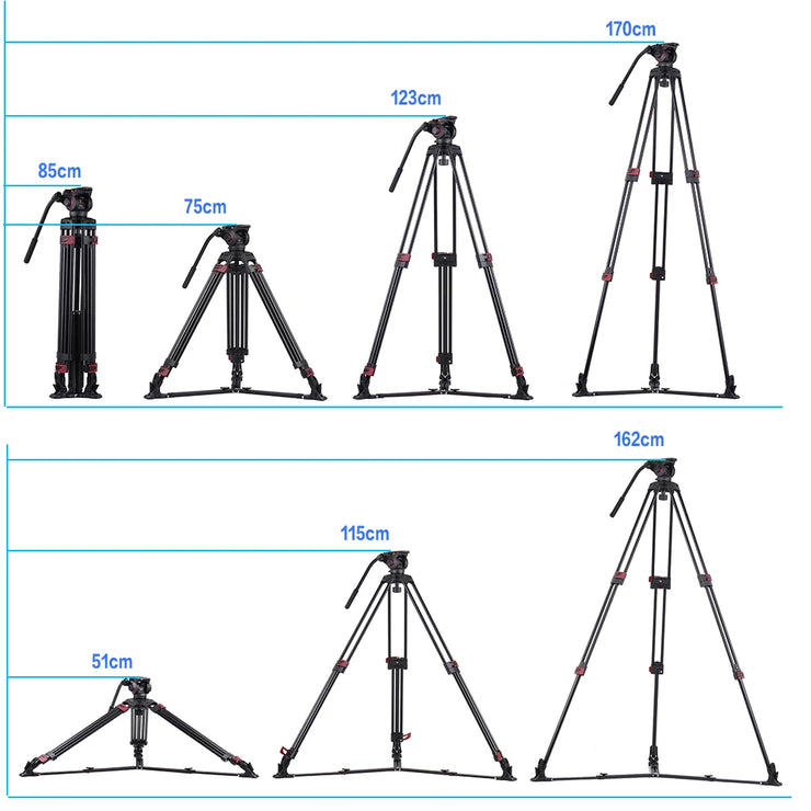 MTT609A Professional Photography 3 Sections Tripod Stand