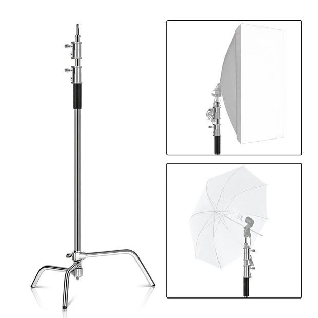 2.6M/8.5FT Stainless Steel Century Foldable Light Stand Tripod