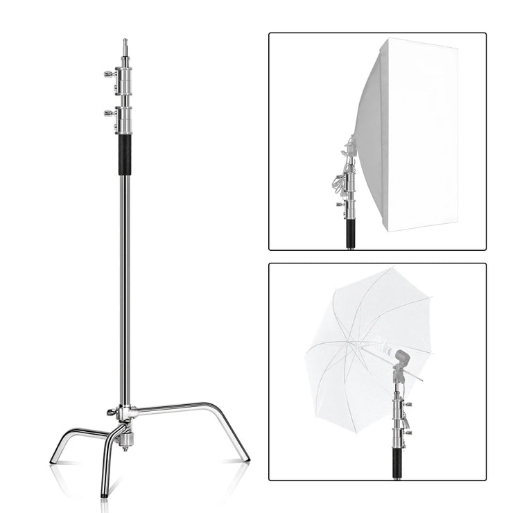2.6M/8.5FT Stainless Steel Century Foldable Light Stand Tripod