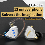 New 12 Drivers Unit HIFI DJ Monitor Earphone