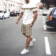 Summer Men's T-Shirts Sets Fashion Digital Printing Casual Sports breathable shorts set Oversized Clothing Men's Tees Beach Wear