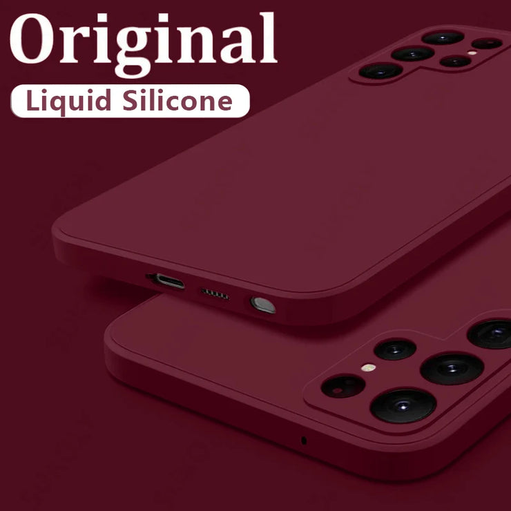 Samsung Galaxy S24 S23 S22 S25 Ultra S24 FE A56 A55 A53 A54 A16 A35 5G S25 Edge Shockproof Liquid Silicone Phone Cover