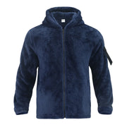 2025 Men's Casual Double-sided Plush Warm Jacket Autumn Winter Thick Wool Coats Solid Hooded Fleece Hoodies Loose Men Clothing