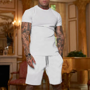 Summer men's Clothing Two Pieces Sets Mens Casual Tracksuit Men Print short sleeve Sets mens t-shirt+shorts Fitness Sportswear