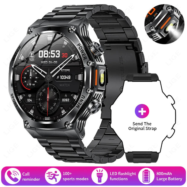 800mAh Large Battery Heart Rate Blood Oxygen Health Smartwatch