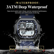 New Waterproof Luminous Week Date Square Wristwatch