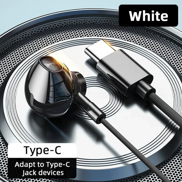 HiFi Bass Stereo Volume Control Mic 3.5mm Wired Earbuds