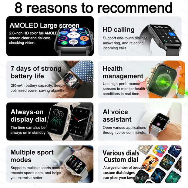 Women AMOLED Screen Bluetooth Call  NFC Sport Watch