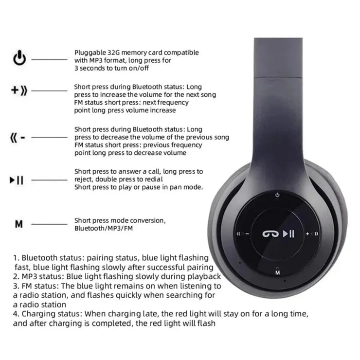 P47 Wireless Bluetooth Headphone