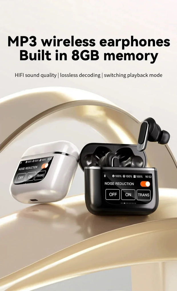 2025 high-quality V8 wireless Bluetooth earphones with ANC noise reduction and built-in microphone, waterproof earplugs