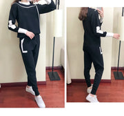 Winter Women Knitted 2 Pieces Set Muslim Casual Thicken Pullover Sweater +Knitted Pant 2PCS Suits Outfit Sport Warm Set 2024