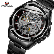 2024 Stainless Steel Skeleton Mechanical Watch Male Automatic Movement Man Wrist Watches Waterproof High End Luxury reloj hombre