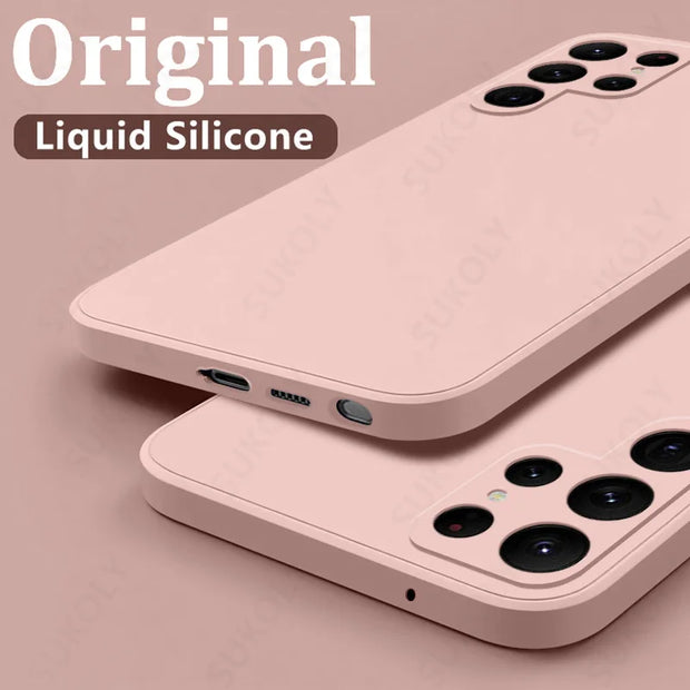 Samsung Galaxy S24 S23 S22 S25 Ultra S24 FE A56 A55 A53 A54 A16 A35 5G S25 Edge Shockproof Liquid Silicone Phone Cover