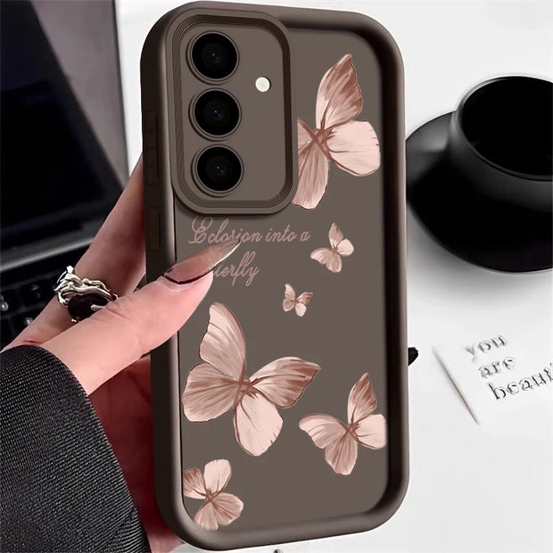 New Gold Butterfly Soft TPU Case