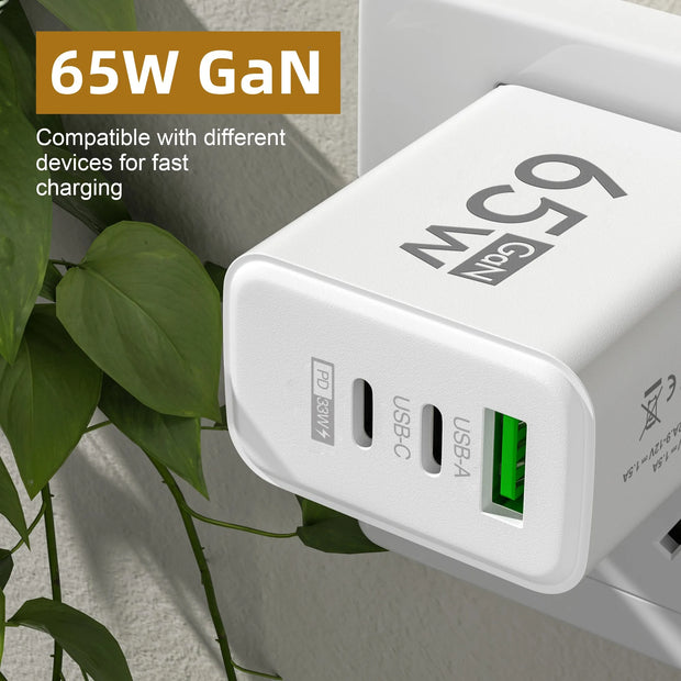 PD 65W USB C Charger GaN Charger
