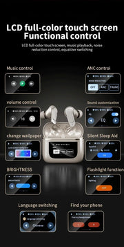 2025 high-quality V8 wireless Bluetooth earphones with ANC noise reduction and built-in microphone, waterproof earplugs