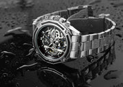 2024 Stainless Steel Skeleton Mechanical Watch Male Automatic Movement Man Wrist Watches Waterproof High End Luxury reloj hombre