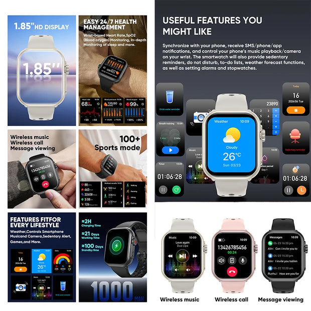 New Bluetooth Call GPS Track Waterproof Smart Watch