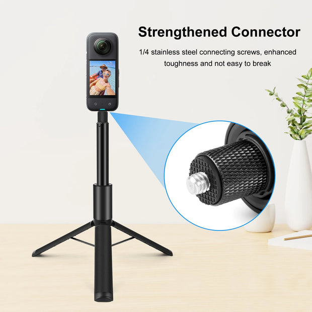 New 1.22m 1/4" Screw Thread Retractable Invisible Selfie Stick