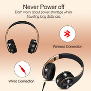 Men Gold Wireless Bluetooth Stereo Headset