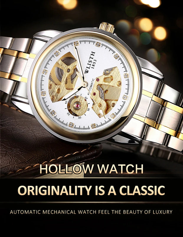 Fashion Hollow Business Tourbillon Automatic Mechanical Watch for Men