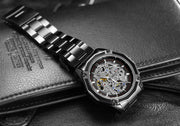 2024 Stainless Steel Skeleton Mechanical Watch Male Automatic Movement Man Wrist Watches Waterproof High End Luxury reloj hombre