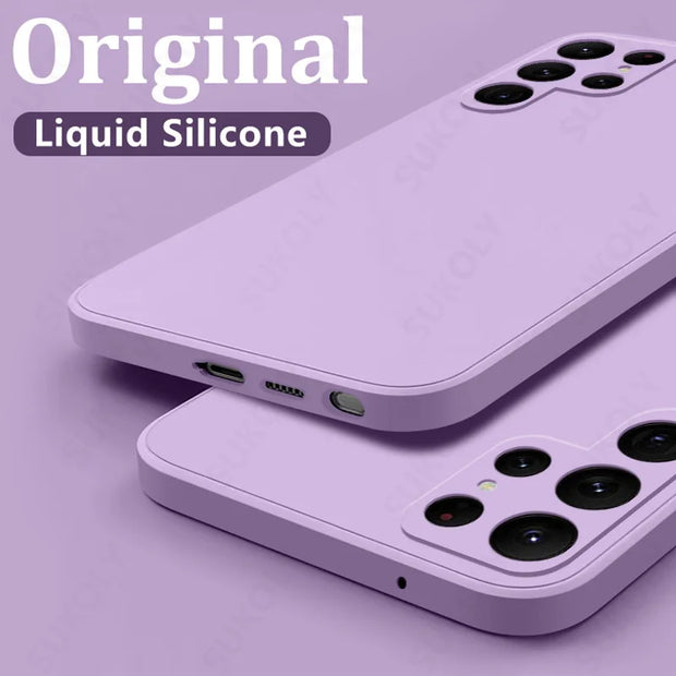 Samsung Galaxy S24 S23 S22 S25 Ultra S24 FE A56 A55 A53 A54 A16 A35 5G S25 Edge Shockproof Liquid Silicone Phone Cover