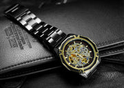 2024 Stainless Steel Skeleton Mechanical Watch Male Automatic Movement Man Wrist Watches Waterproof High End Luxury reloj hombre