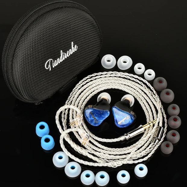 TD19 beryllium diaphragm resin starry sky blue HIFI Bass Earphone
