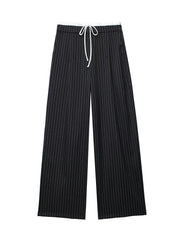 Willshela Women Fashion Solid Lace Up Side Zipper Straight Pants Vintage High Elastic Waist Female Chic Lady Trousers