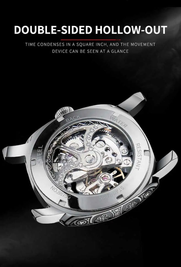 Authentic Brand Carved Watches Fully Automatic men watches Hollowed Fashion Mechanical Watches luxury MAN WATCH Reloj Hombre