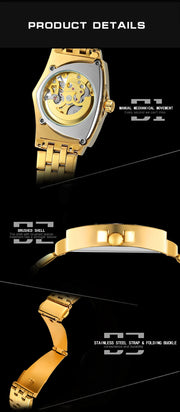 Winner Military Triangle Steel Skeleton Automatic Movement Man Watch Sports Mechanical Watches Luxury Waterproof Silicone Strap